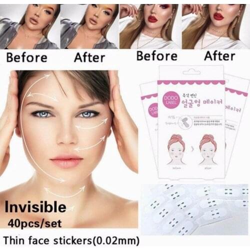 40pcs/Box Invisible Thin Face Stickers Face Facial Line Wrinkle Sagging Skin V-Shape Chin Face Lifting Patch 0.02mm