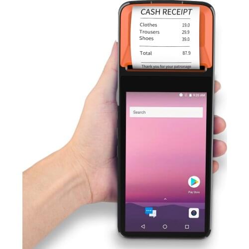 Aibecy 58mm Handheld PDA Terminal POS Receipt Printer Android 7.1 Portable 1D 2D Barcode Scanner with 5.0 In Touchscreen Camera