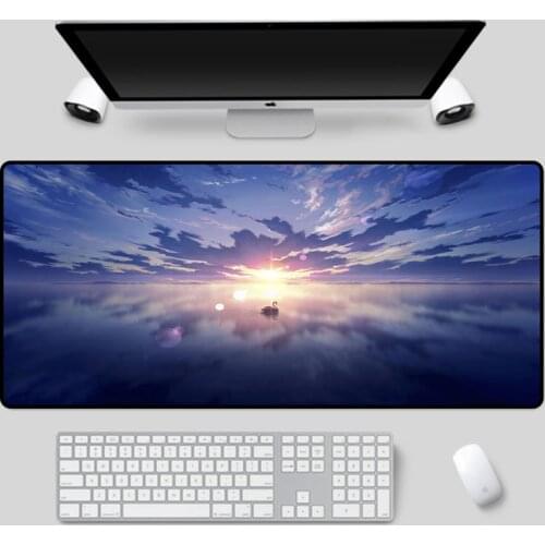 Mairuige Large size non-slip mouse pad seascape pattern desk pad home office gaming rubber keyboard pad