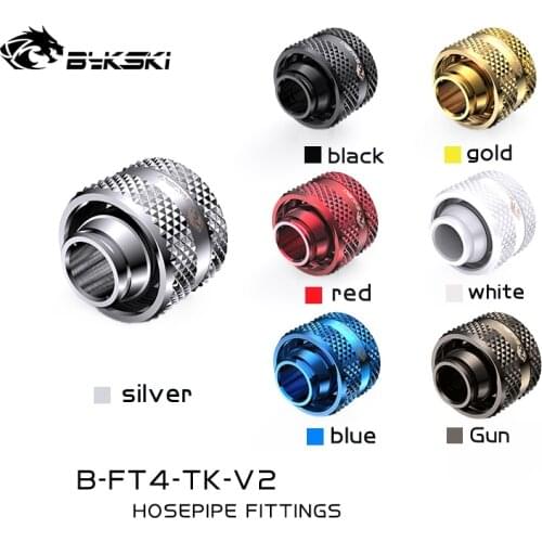 Bykski B-FT4-TK-V2 G1/4" Hand Compress Connector Fittings For 13*19 13X19mm Soft Tube Flexible Hose Diamond Drain Cooler Heatsin