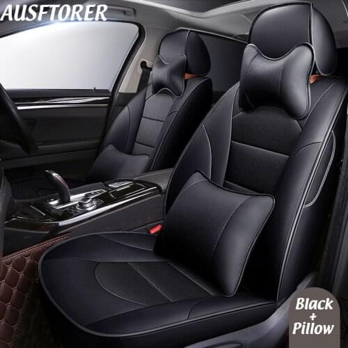 AUSFTORER Automotive Seat Covers for Chevrolet Camaro Genuine Leather Seat Cover Cushion Custom Car Supports Styling Accessories