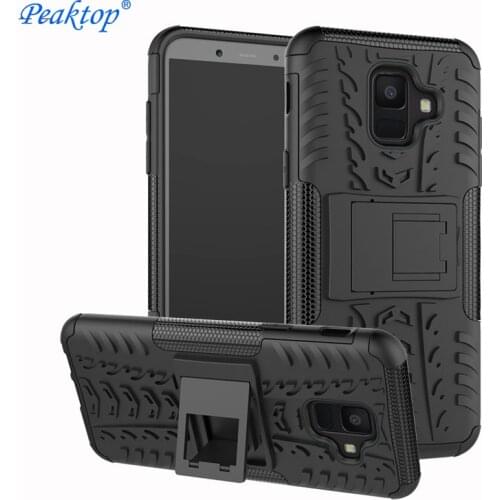 For Samsung Galaxy A6 Plus 2018 A 6 A6Plus A600FN SM-A600F/DS SM-A605F Case Hard Plastic Hybrid Soft Silicone Armor Stand Cover