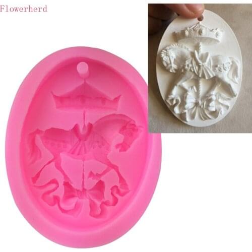 Unicorn Carousel with Hole Gypsum Liquid Silicone Cake Mold Decorative Pendant Mold Handmade Soap Mold Chocolate Mold Cake Decor