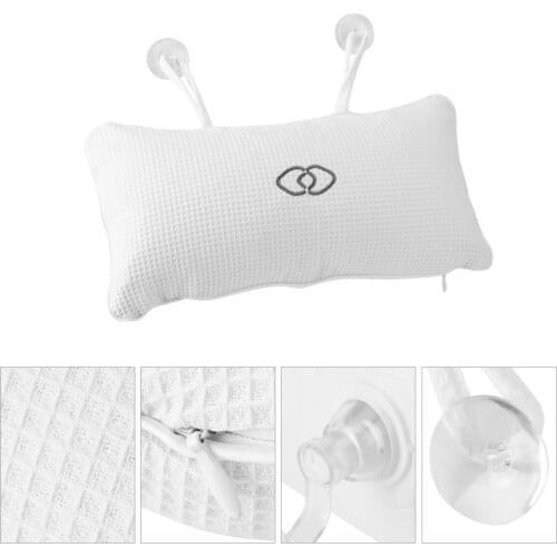 Comfortable Bathtub Spa Pillow Bath Cushion With Suction Cups Head Non-Slip Neck Support Built-In Inflatable Bag Bath Pillow