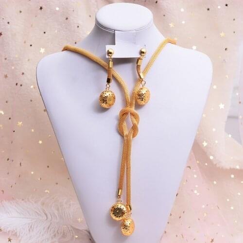 WANDO Dubai India Ethiopian Set Jewelry Necklace pendant Earring jewelry Habesha Girl Gold flower African Bridal Sets gift Women