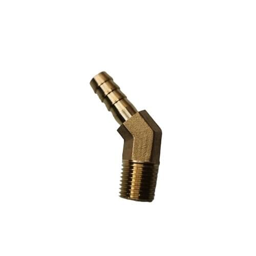 2pcs Brass Male thread Barb Hose Fitting Elbow 45 Degree 1/4" Male 8mm ID Hose