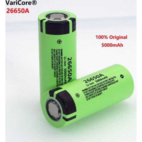 1-6pcs VariCore 26650A Li-ion Battery 3.7V 5000mA Rechargeable batteries Discharger 20A Power battery for flashlight E-tools