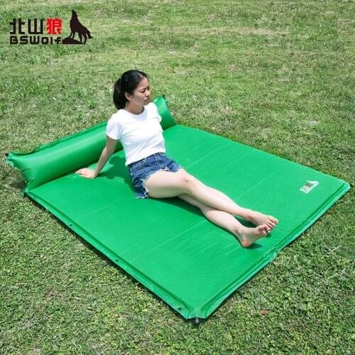 BSWof 3persons multiplaye automatic inflatable mats, outdoor camping, portable family driving trip, travel mat, lunch trip pad