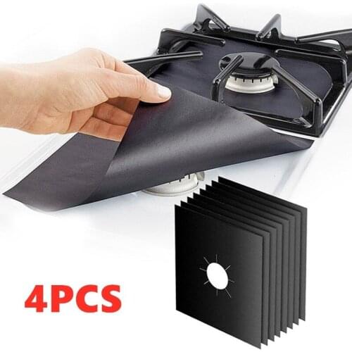 4Pcs Gas Stove Protectors Reusable Stovetop Burner Covers Ove Mat Cleaning Pad Protection Pad For Gas Stove Kitchen Accessories