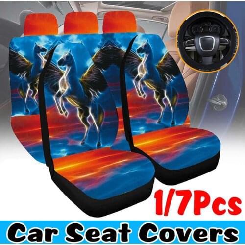 Car Seat Covers Set Protector Auto Polyester Fabric Universal Fits Most s 1/7PCS