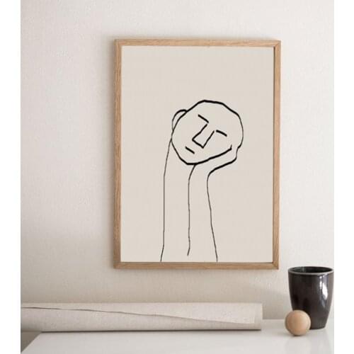 Boho Nordic Minimalist Sculpture Line Art Prints Abstract Figure Drawing Fine Art Canvas Painting Neutral Wall Art Picture Decor
