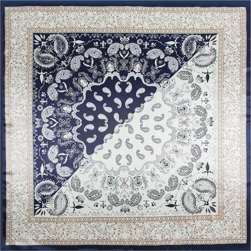 New Design Muslim Hijab Headband Bandana Silk Square Scarf Rose Luxury For Women Big Size High Quality Imitated Silk Satin Shawl