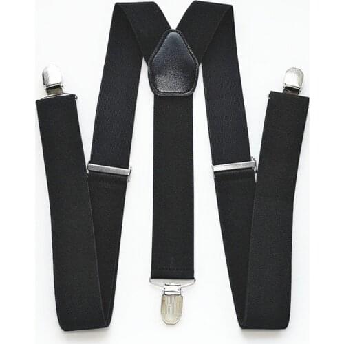 Men Plus Size Y-Back Suspenders Solid Color Elastic Adjustable Suspender Women Children Adult Braces Clothes Accessories