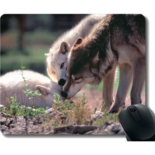 Rectangle Mouse Pad,Animal wolf axe Mousepad Nonslip Rubber Backing