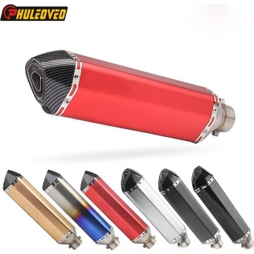 Inlet 51mm Universal Motorcycle Muffler Exhaust Escape Demper with DB Killer Motorbike Exhaust Muffler Pipe for Tmax Xmax MT07