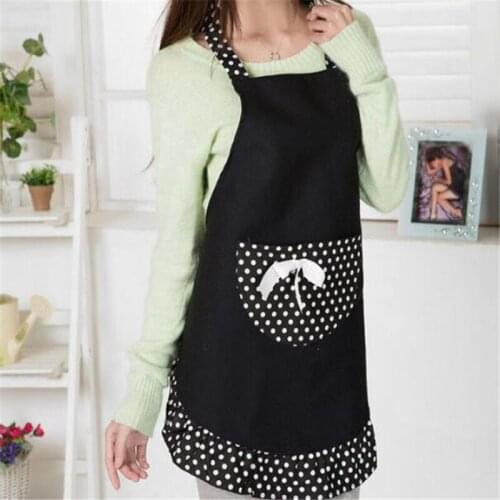 Waterproof Cooking Waist Apron Bow Knot Pocket Apron Adult Lace Bibs Coffee Shop Kitchen Aprons Pinafore Cleaning Supplies