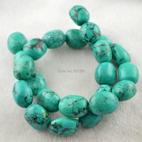 High Quality Natural Blue Howlite Nugget Shape Stone Beads 16'' Original Black Veins Jewelry Making Beads 5strand/lot