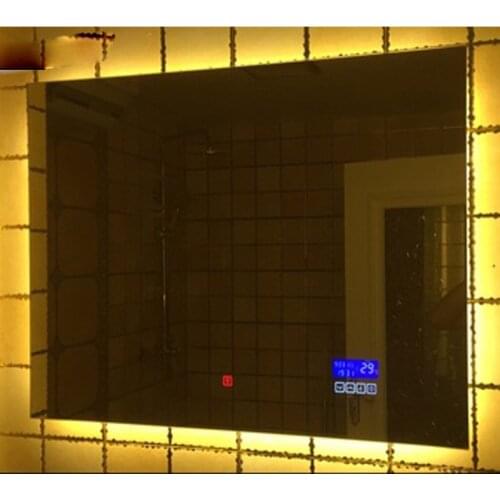 Bathroom Mirror With LED Light For Bathroom Anti fog Toilet Mirror Wall Mounted Smart Bluetooth espejo pared Factory Wholesale