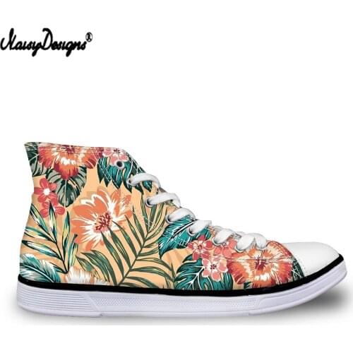 Noisydesigns Vintage Floral Printed Womens High-top Vulcanize Shoes Ladies Classic High Top Canvas Shoes Casual Sneakers Custom