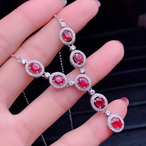 Luxury Royal Red Crystal Ruby Gemstones Pendant Necklaces for Women White Gold Color Jewelry Bijoux Wedding Party Accessory Gift