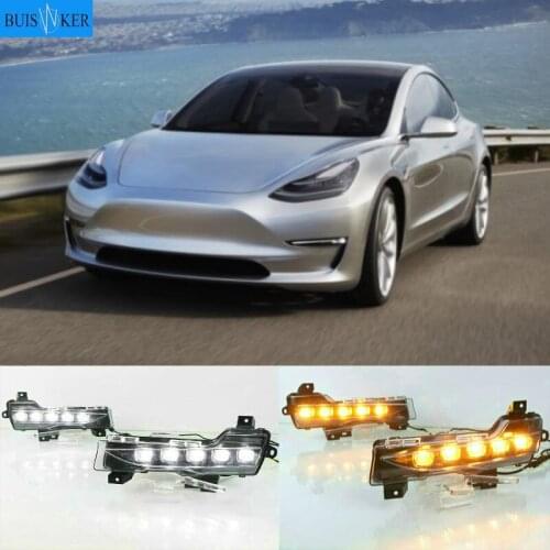 1Set For Tesla Model 3 2017 2018 2019 2020 Car LED DRL Daytime Running Light