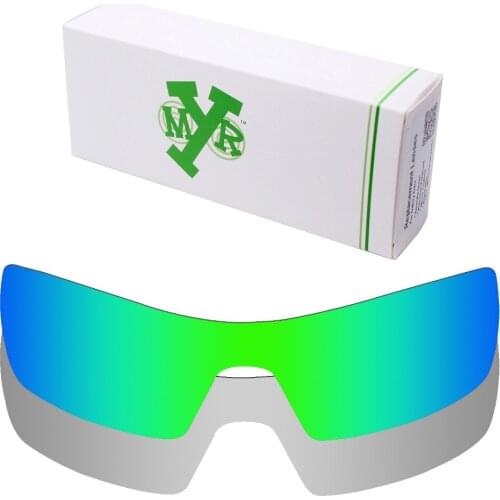 2 Pieces Mryok POLARIZED Replacement Lenses for Oakley Oil Rig Sunglasses Lens Silver Titanium & Emerald Green