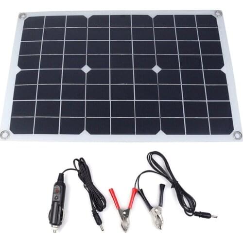 20W Dual Output Solar Power Energy Charging Panel with USB Interface Car Charger IP65 Water Resistance Completed Accessories