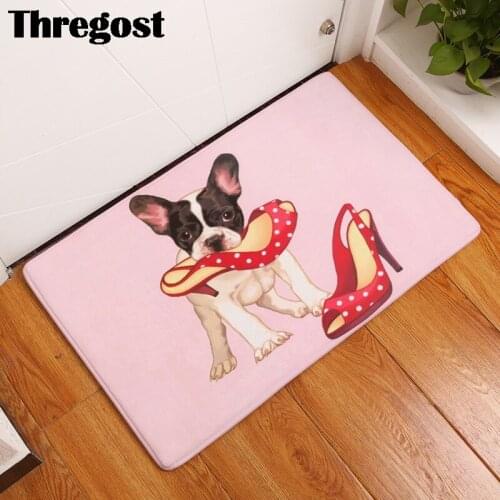 3D Print Cartoon Pet Doormat Entrance Carpet Floor Mat Kitchen Rug Indoor Bathroom Anti-Slip Carpets Door Mats Flannel