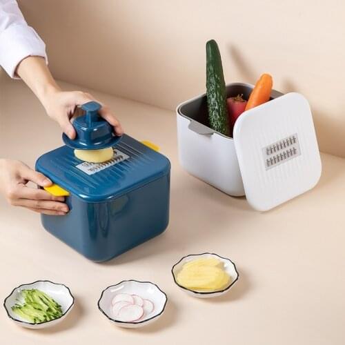 Fruit Cutter With Blades 4 In 1 Manual Vegetable Mandoline Slicer Potato Carrot Cheese Grater Kitchen Accessories