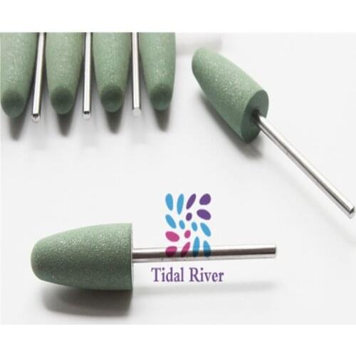 50/Pcs 2.35mm Dental Lab Polishers Diamond Burs Silicone Rubber Polishing Bur For Resin Base Dentist Tools