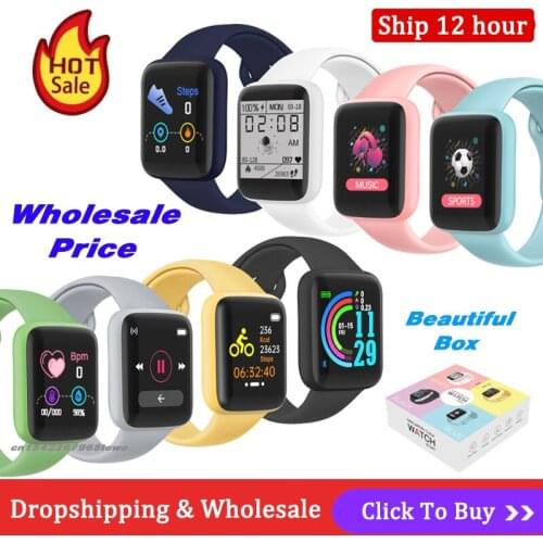 8 Colors New Y68 Smartwatch Wholesale Bluetooth Sport Fitness Tracker Bracelet DIY Faces D20 Smart Watch PK IWO13 W46 T500 X8 X7