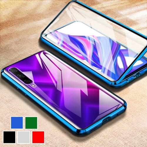 Case on honor 9x protective phone cover for huawei honer9x 9 x bumper huwei huawie honer x9 Magnetic adsorption Flip Glass funda
