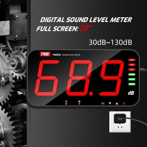Digital Sound Level Meter Large Screen Display Noise 30-130dB Meter Wall Hanging Type alarm Hospital Restaurant Office School