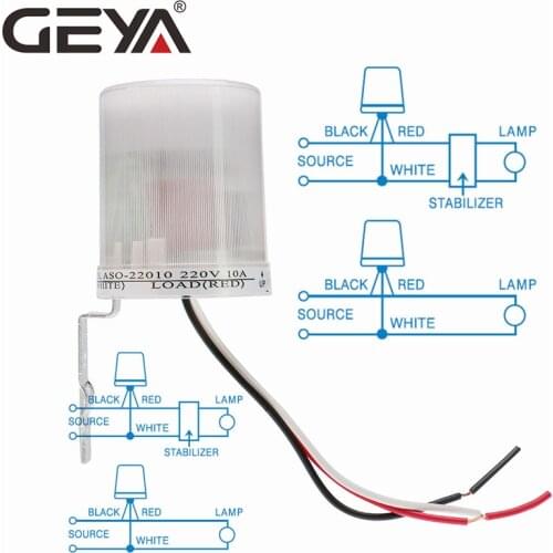 GEYA Photo Sensor Light Sensor Operated Auto Photocell Street Photoelectric Light Control Switch Max 30A