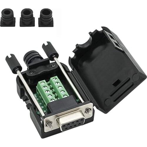 DB9 Breakout Connector To Wiring Terminal RS232 D-SUB Male Serial Adapters Port Breakout Board Solder With Case( Female)