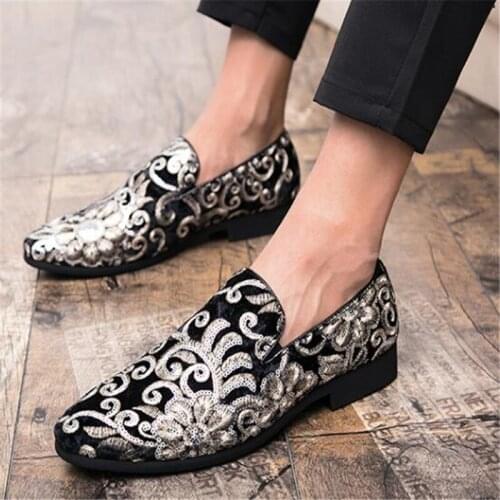 Spring Autumn Italian Designer Groom Dress Wedding Shoes Formal Coiffeur Luxury Brand Embroidery Slip On Casual Loafers S31