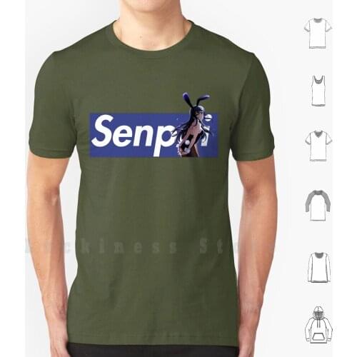 Senpai-Sakurajima Mai T Shirt Big Size 100% Cotton Sakurajima Mai Mai Seishun Buta Yarou Wa Bunny Girl Senpai No Yume Wo Minai