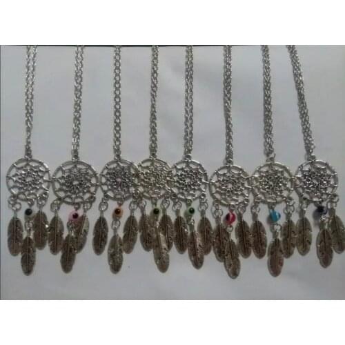 HOT !!!New Fashion Dreamcatcher Vintage Charm Choker Dream Catcher Feather Acrylic Eye Bead Pendant Necklace Jewelry B585