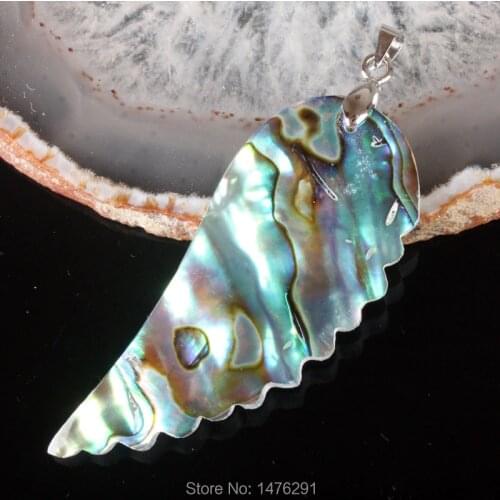 Perfect 52x22MM Natural Mother Of Pearl Shell leaves Bead Pendant 1PCS