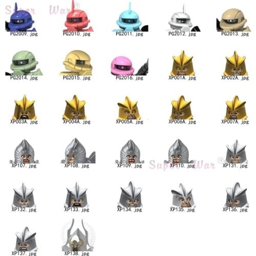 Single Movie Robot Medieval Knight Gondor Fountain Guard Sword Figures Head accessories Building Blocks toys children Series-145