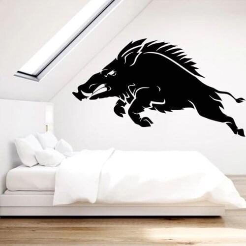 Decal Wild Pig Vinyl Wall Sticker Boar Hunting Shop Mural Tribal Animal Bedroom Decoration Removable Home Decor O228