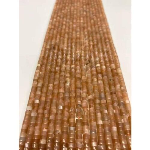 AAAAA natural solar stone orange moonlight cutting Angle 2x3mm2x4mm DIY jewelry boutique crystal length 38cm