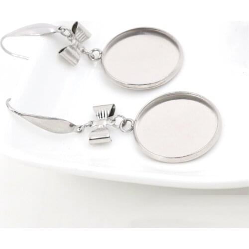 No Fade ) 20mm 25mm 10pcs Stainless Steel Handmade Style Lever Back Earrings Blank/Base,Fit 20mm 25mm Cabochons,Buttons