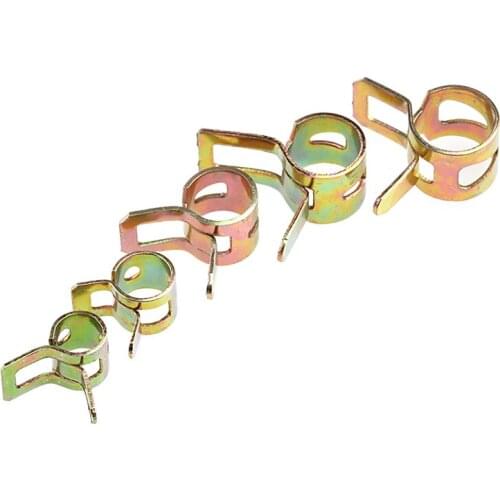 New 50 Pieces Set 5/6/7/8/9mm Spring Clamp Fuel Pipe Hose Water Pipe Air Pipe Clamp Fastener Hardware Accessories