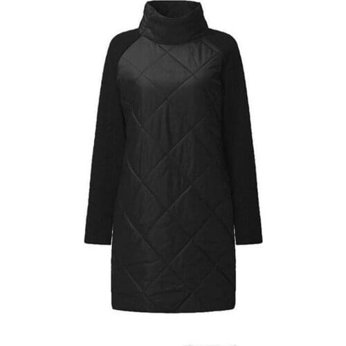 2020 Autumn and Winter women dress,long sleeve warm thickening dress,Patchwork Turtleneck dress plus size M- 7XL Gary Black Red