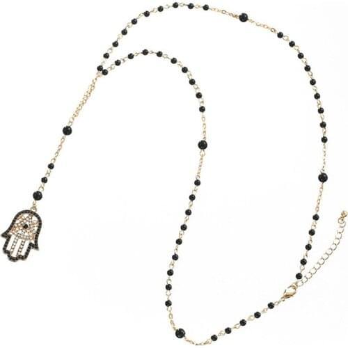 12Pcs/lot Fatima Hand Beads Necklace Hot Chain Necklace Protection Jewelry