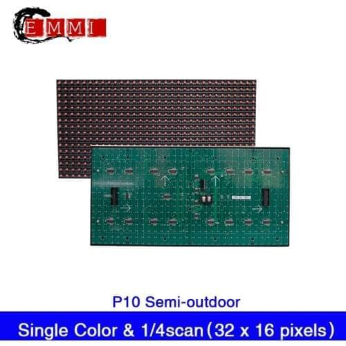 P10 Semi-outdoor Red/Green/Yellow/White/Blue Color LED Display Panel 320mm x 160mm 32x16 Pixels LED Display Module