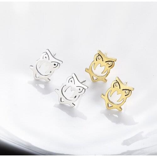 Simple Hollowed Out Owl Animal Stud Earrings Creative Womens Gold Silver Color Earring Accessories Fashion Cute Girl Jewelry