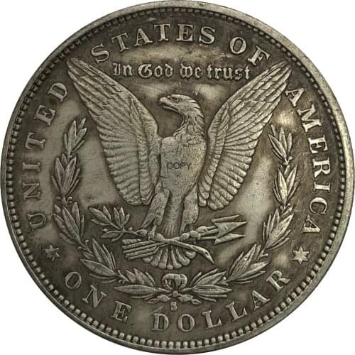 Untied States of America 1 One Dollar Morgan Dollar 1896 S Cupronickel Plated Silver Copy Coin