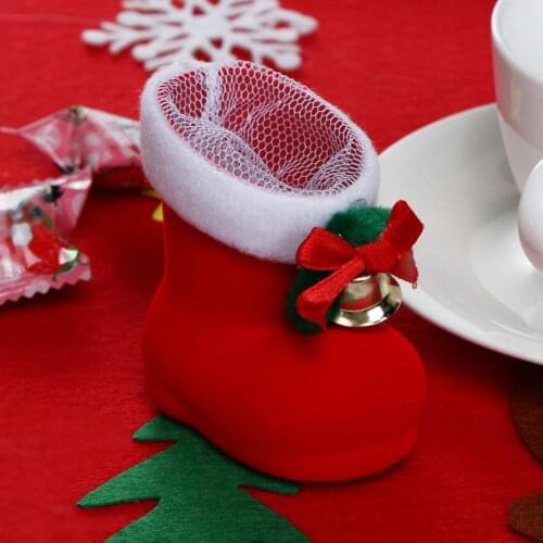 Christmas Decor Santa Claus Candy Boots Home Party Gift Red Boots Christmas Creative Decoration Christmas Kids Gift Box Candy